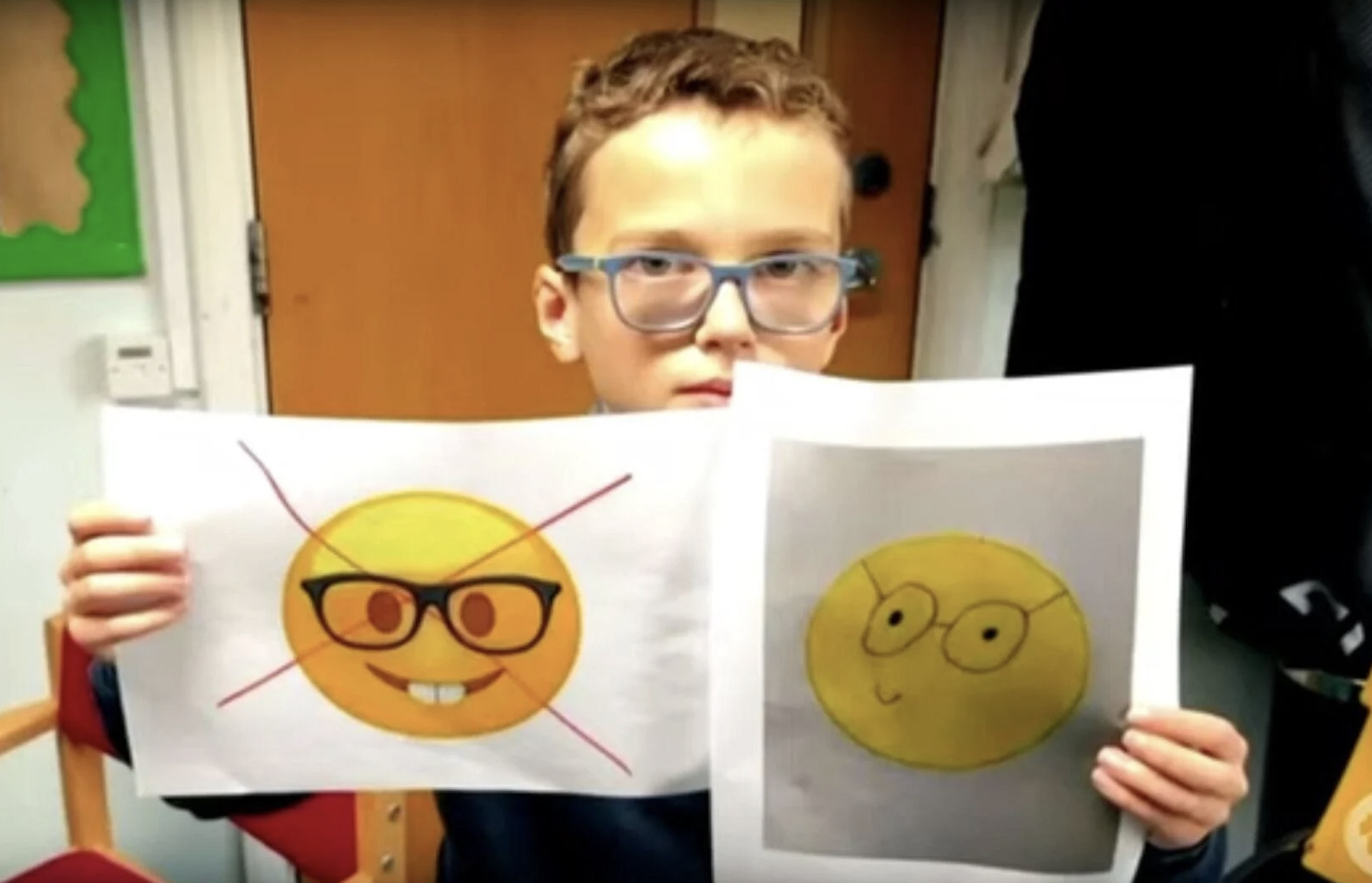 Child Launches Battle Against Nerd Emoji